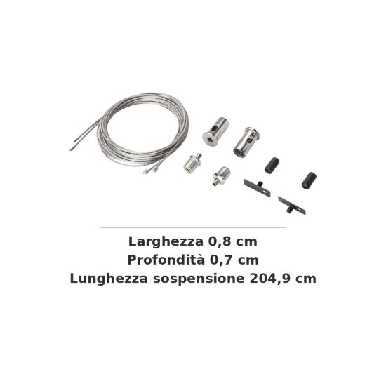 Ideal lux deva kit di sospensione 2m per binario magnetico da superficie acciaio