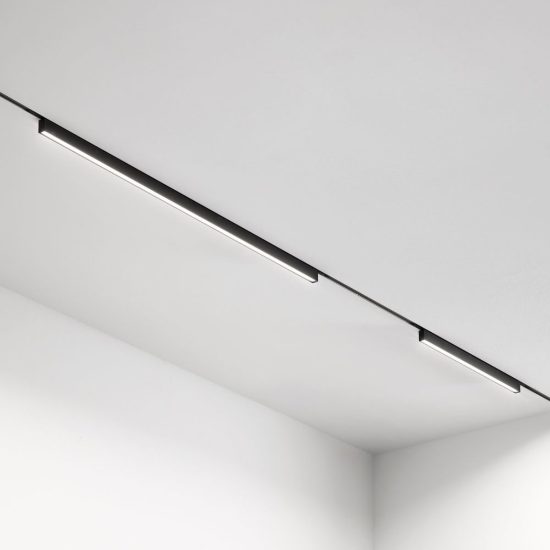 Ideal lux deva wide outer faretto lineare per binario magnetico led 12w 3000k 64,6cm moderno nero