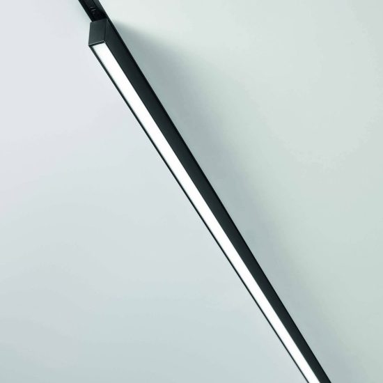 Ideal lux deva wide outer faretto lineare per binario magnetico led 12w 3000k 64,6cm moderno nero