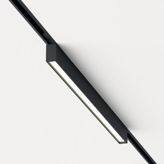 Ideal lux deva wide outer faretto lineare per binario magnetico led 8w 3000k 34,6cm moderno nero