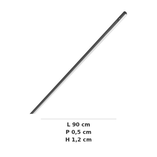 Ideal lux deva wide inner faretto lineare per binario magnetico led 16w 3000k 90cm luce diffusa nero