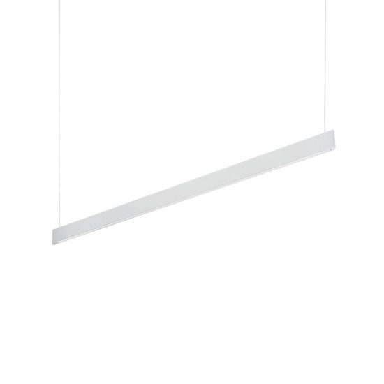 Ideal lux steel lampadario lineare biemissione fascio largo led 36w 3000k 120cm per cucina bianco