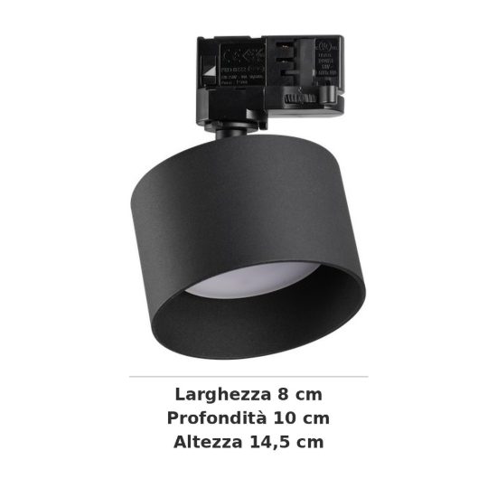 Ideal lux spike faretto per binario trifase gx53 cilindrico moderno nero