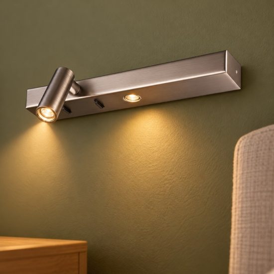 Ideal lux bonne nuit-1 applique con faretto orientabile led 6,5w 22cm per comodino moderna nichel