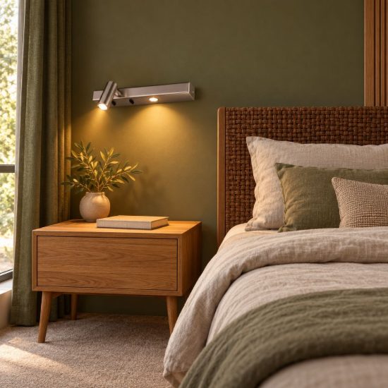 Ideal lux bonne nuit-1 applique con faretto orientabile led 6,5w 22cm per comodino moderna nichel