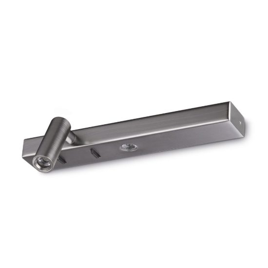 Ideal lux bonne nuit-1 applique con faretto orientabile led 6,5w 22cm per comodino moderna nichel