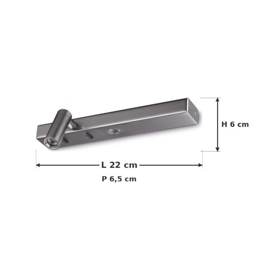 Ideal lux bonne nuit-1 applique con faretto orientabile led 6,5w 22cm per comodino moderna nichel