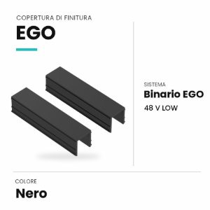 Ideal lux ego copertura di finitura per giunto a l del binario low nera