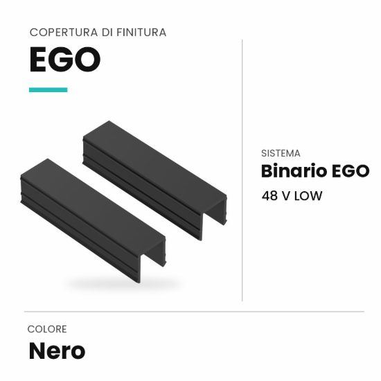 Ideal lux ego copertura di finitura per giunto a l del binario low nera