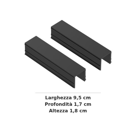 Ideal lux ego copertura di finitura per giunto a l del binario low nera