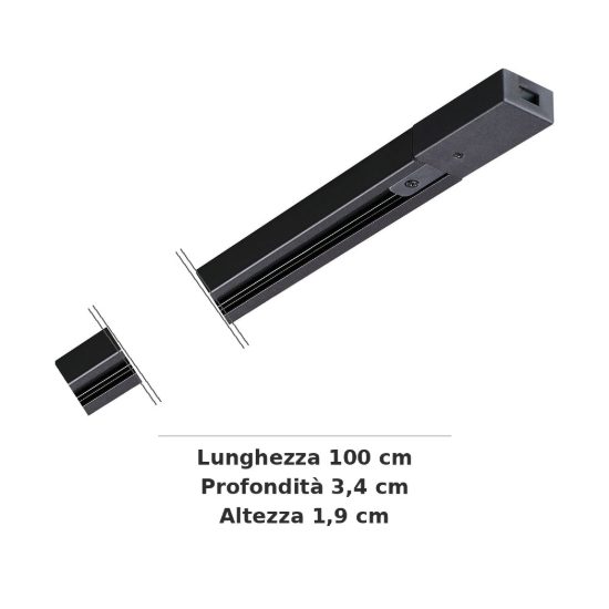 Ideal lux link binario monofase da superficie 1m nero