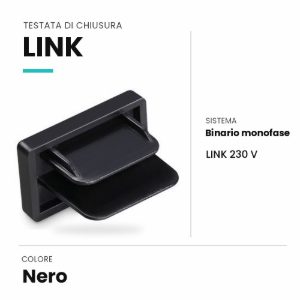 Ideal lux link testata di chiusura per binario monofase nera