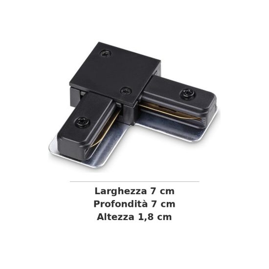 Ideal lux link giunto a l per binario monofase da superficie nero