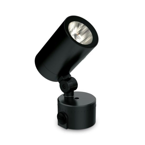 Ideal lux o-zone faretto da esterno prato orientabile led 19w 3000k 8,4cm cilindrico moderno nero