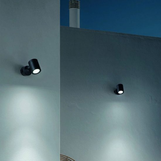 Ideal lux o-zone faretto da esterno prato orientabile led 19w 3000k 8,4cm cilindrico moderno nero