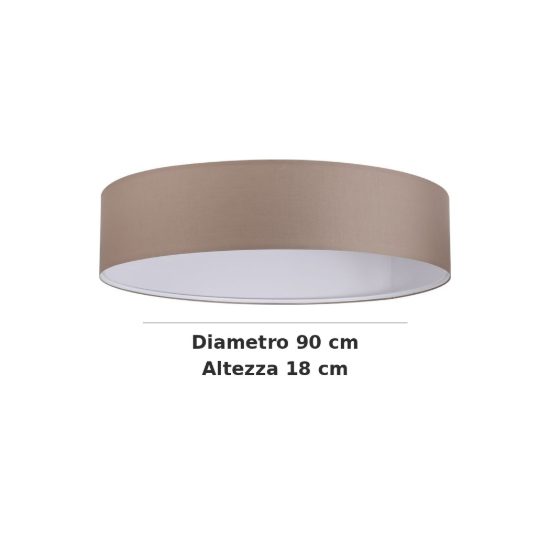 Ideal lux set up paralume cilindrico in tessuto 90x18cm tortora