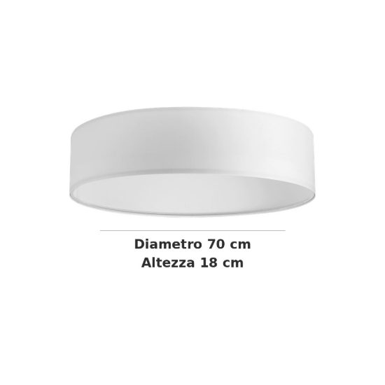 Ideal lux set up paralume cilindrico in tessuto 70x18cm bianco