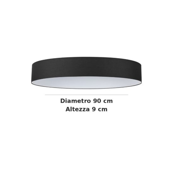 Ideal lux set up paralume cilindrico in tessuto 90x9cm nero