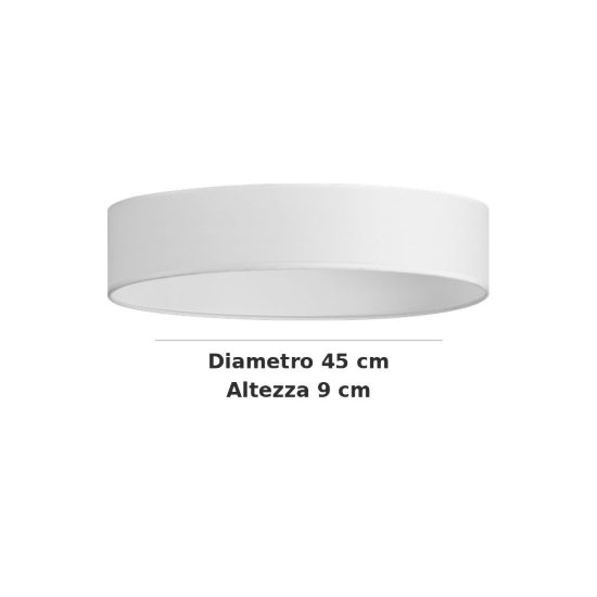 Ideal lux set up paralume cilindrico in tessuto 45x9cm bianco