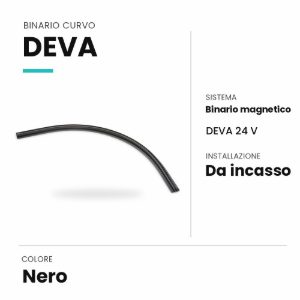 Ideal lux deva binario magnetico curvo da incasso 24v nero