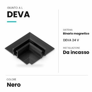Ideal lux deva giunto a l per binario magnetico da incasso nero