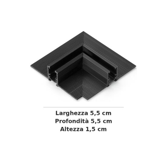 Ideal lux deva giunto a l per binario magnetico da incasso nero
