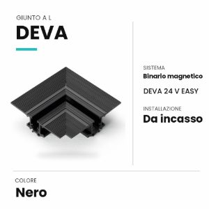 Ideal lux deva giunto a l per binario magnetico da incasso easy nero