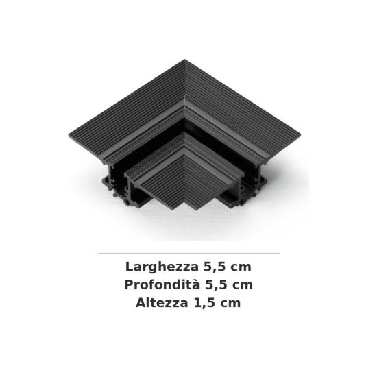 Ideal lux deva giunto a l per binario magnetico da incasso easy nero