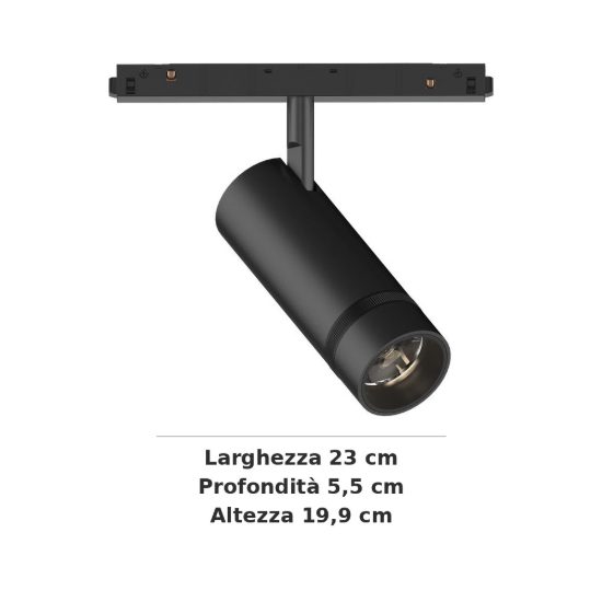 Ideal lux ego faretto per binario 48v orientabile con zoom led 10w 4000k nero