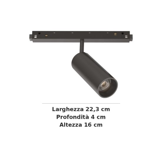 Ideal lux ego faretto per binario 48v orientabile led 12w 2700k nero