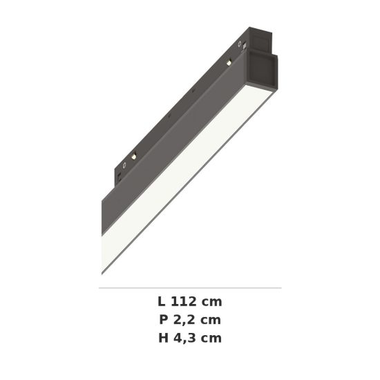 Ideal lux ego wide faretto lineare per binario led 26w 2700k 112cm dali nero