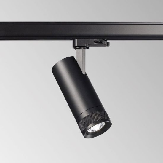Ideal lux eos faretto per binario trifase orientabile led 15w 2700k con zoom cilindrico nero