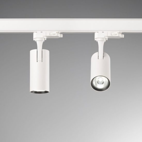 Ideal lux fox faretto per binario trifase orientabile led 8w 2700k cilindrico nero