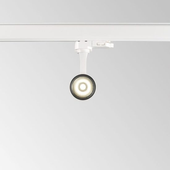 Ideal lux fox faretto per binario trifase orientabile led 8w 2700k cilindrico nero