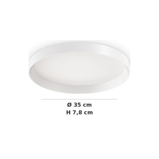 Ideal lux fly plafoniera led 18w 2700k 35cm per cabina armadio moderna bianca