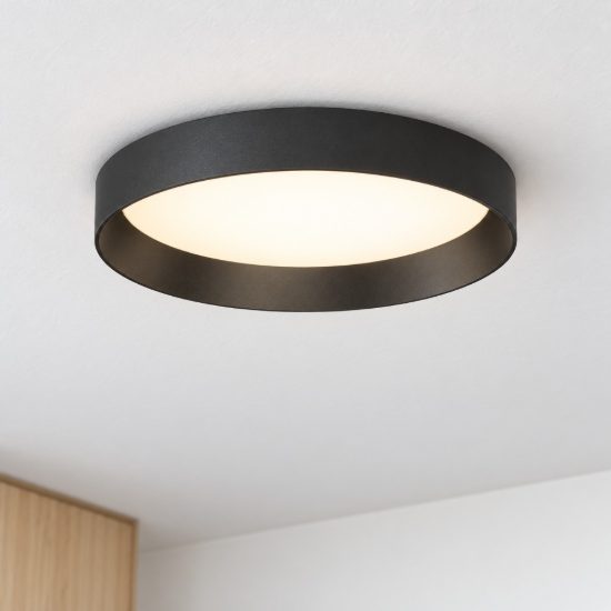 Ideal lux fly plafoniera led 18w 2700k 35cm per cabina armadio moderna nera