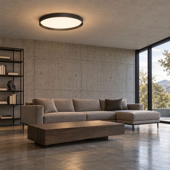 Ideal lux fly plafoniera led 53w 2700k 60cm per soggiorno moderna nera