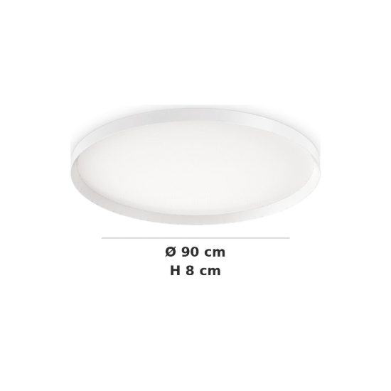 Ideal lux fly plafoniera led 68w 2700k 90cm per soggiorno moderna bianca