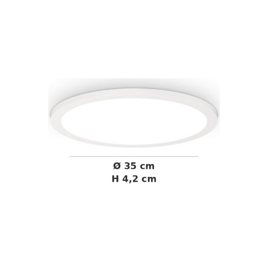 Ideal lux fly slim plafoniera led 18w 2700k 35cm per cabina armadio moderna bianca