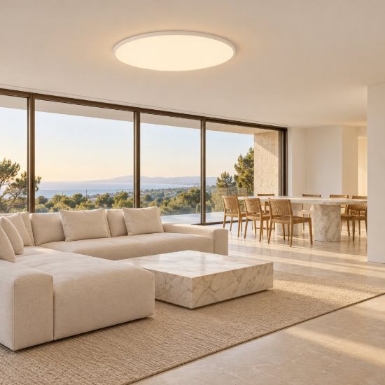 Ideal lux fly slim plafoniera led 68w 2700k 90cm per soggiorno moderna bianca