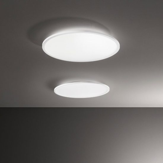 Ideal lux fly slim plafoniera led 68w 2700k 90cm per soggiorno moderna bianca