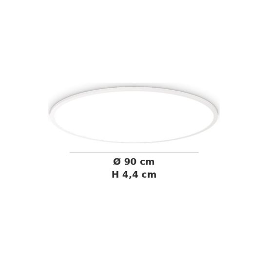 Ideal lux fly slim plafoniera led 68w 2700k 90cm per soggiorno moderna bianca