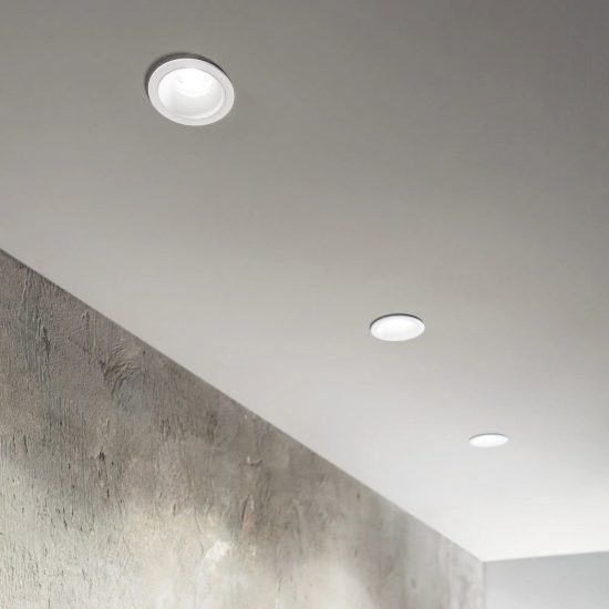 Ideal lux game faretto da incasso per cartongesso led 11w 4000k foro 7,5cm rotondo nero e oro