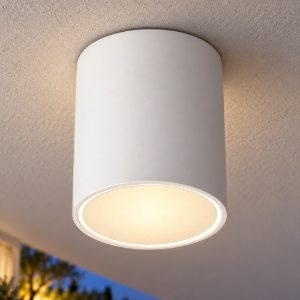 Ideal lux techo faretto da esterno soffitto gu10 15 cm moderno bianco ip54