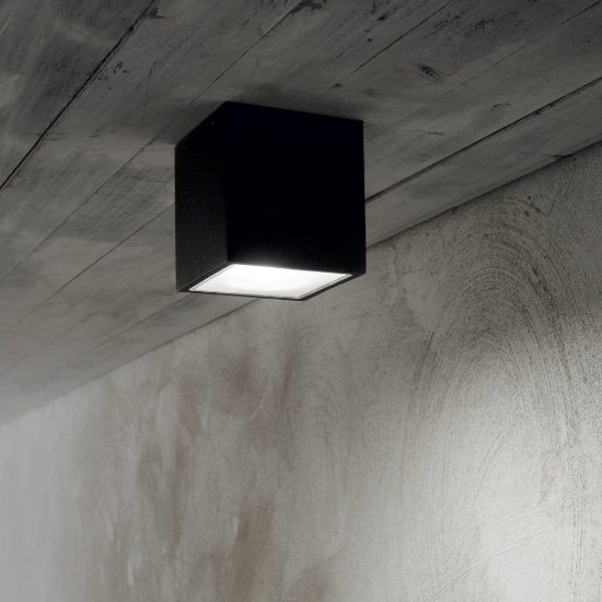 Ideal lux techo faretto da esterno soffitto gu10 15 cm moderno bianco ip54