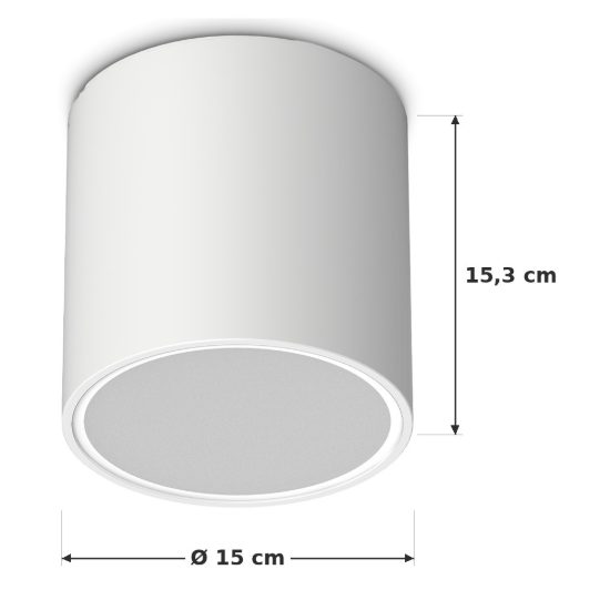 Ideal lux techo faretto da esterno soffitto gu10 15 cm moderno bianco ip54