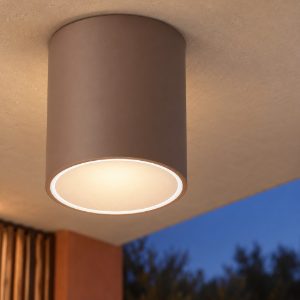 Ideal lux techo faretto da esterno soffitto gu10 15 cm moderno caffè ip54