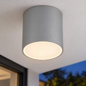 Ideal lux techo faretto da esterno soffitto gu10 15 cm moderno grigio ip54