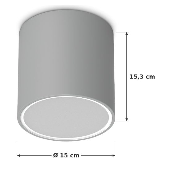 Ideal lux techo faretto da esterno soffitto gu10 15 cm moderno grigio ip54