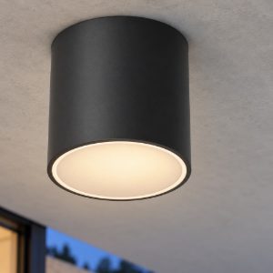 Ideal lux techo faretto da esterno soffitto gu10 15 cm moderno nero ip54